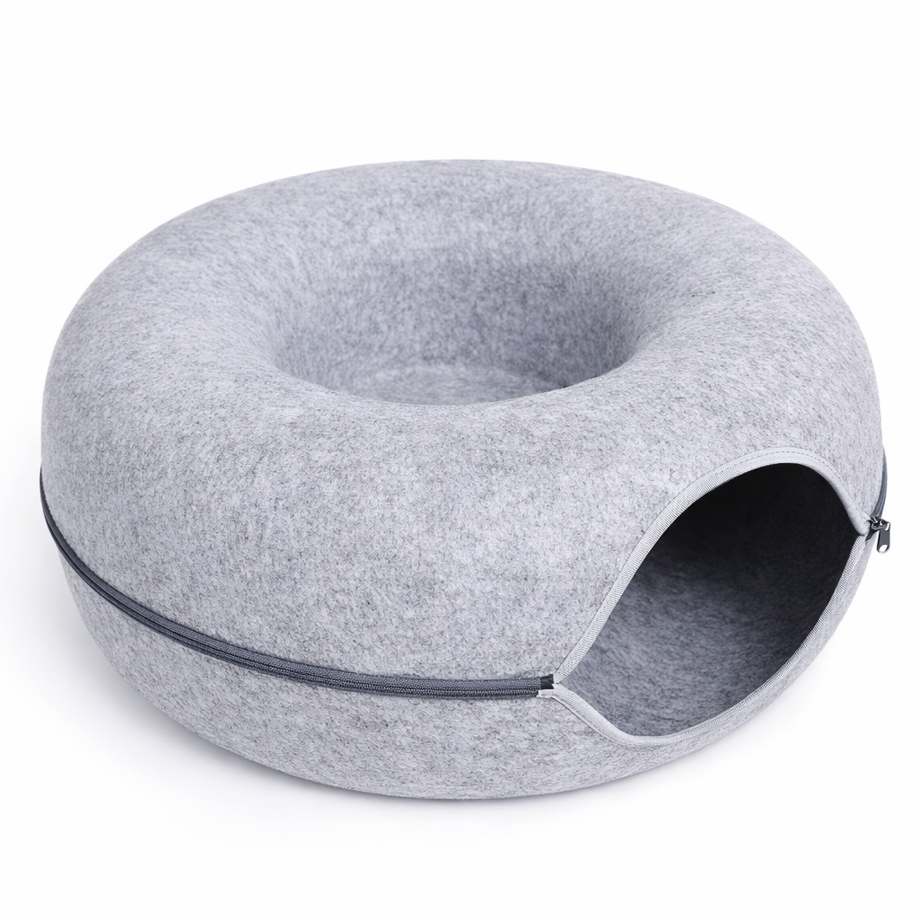 Lit donut en feutre pour chat & cie
