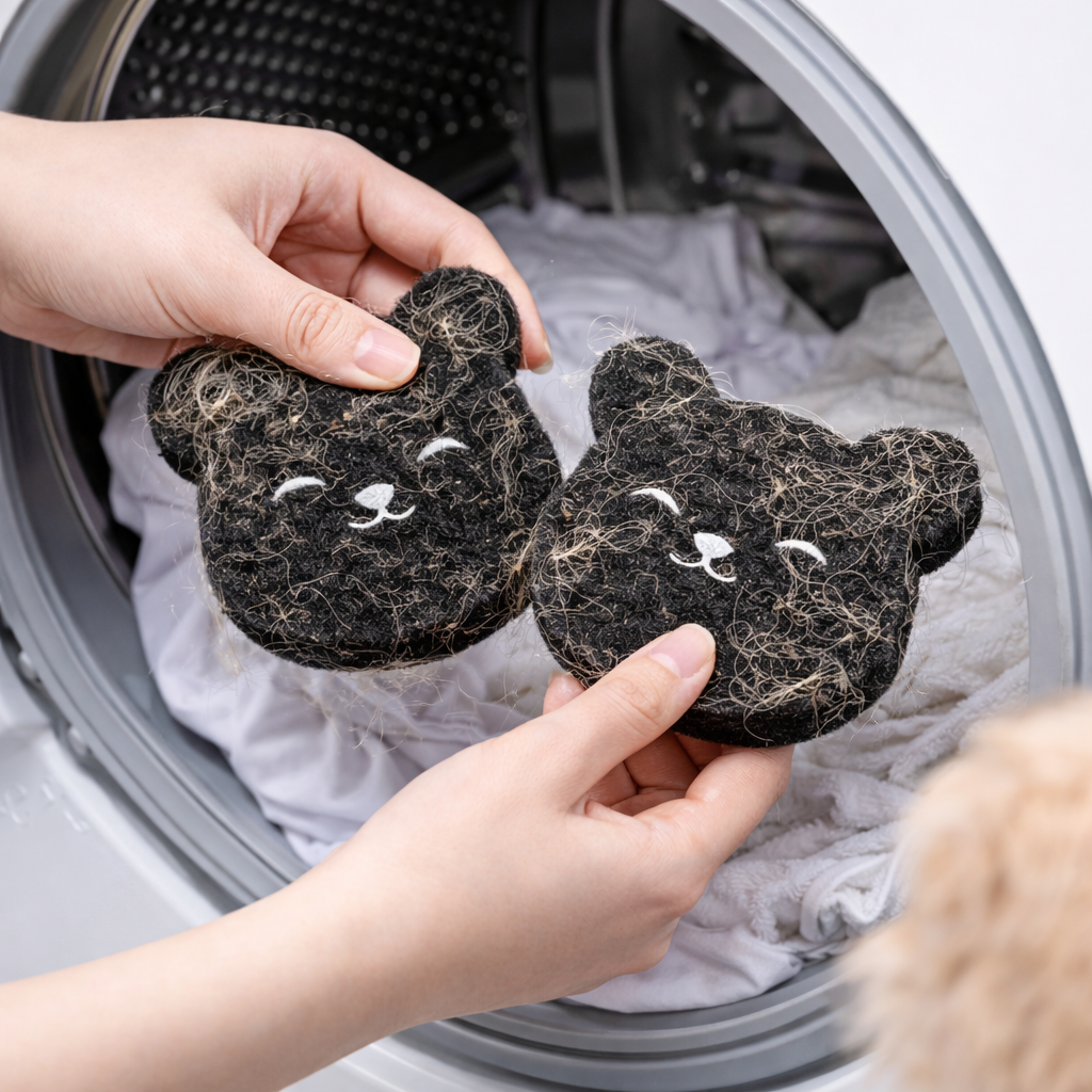 Éponges réutilisables anti-poils pour machine à laver