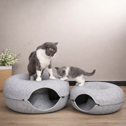 Lit donut en feutre pour chat & cie