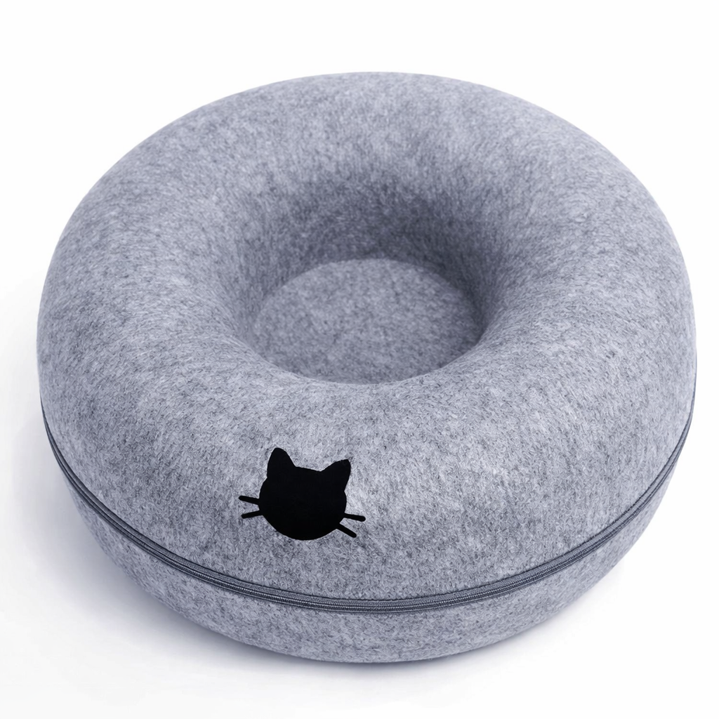 Lit donut en feutre pour chat & cie