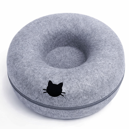 Lit donut en feutre pour chat & cie