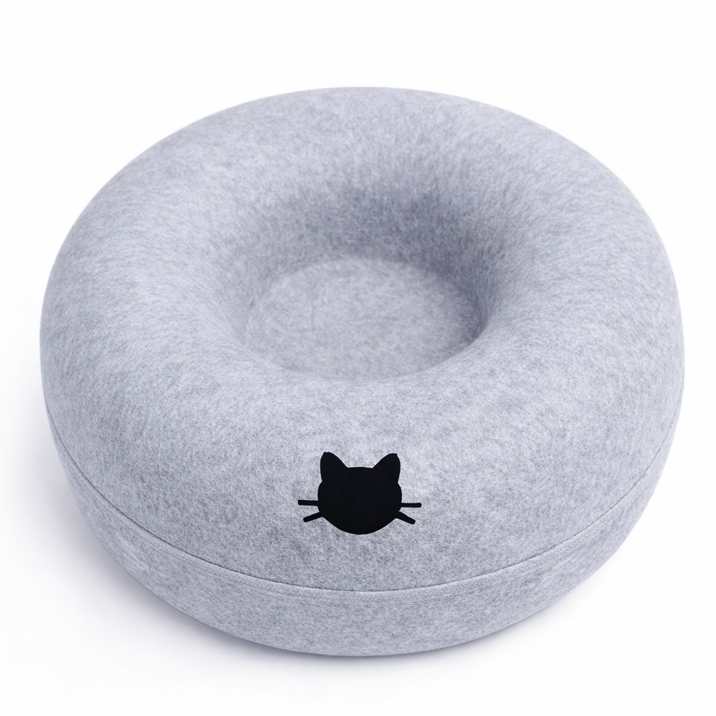 Lit donut en feutre pour chat & cie