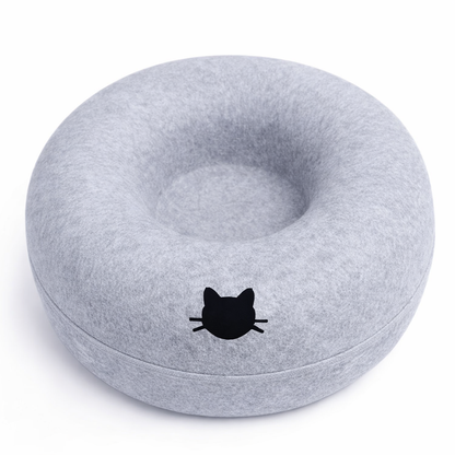 Lit donut en feutre pour chat & cie