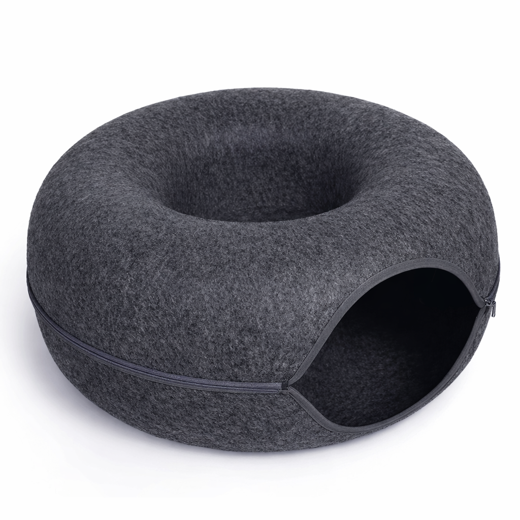 Lit donut en feutre pour chat & cie