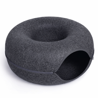 Lit donut en feutre pour chat & cie