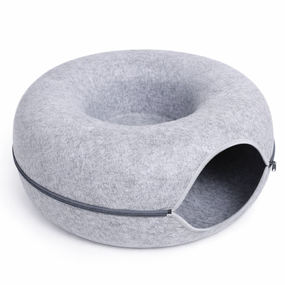 Lit donut en feutre pour chat & cie